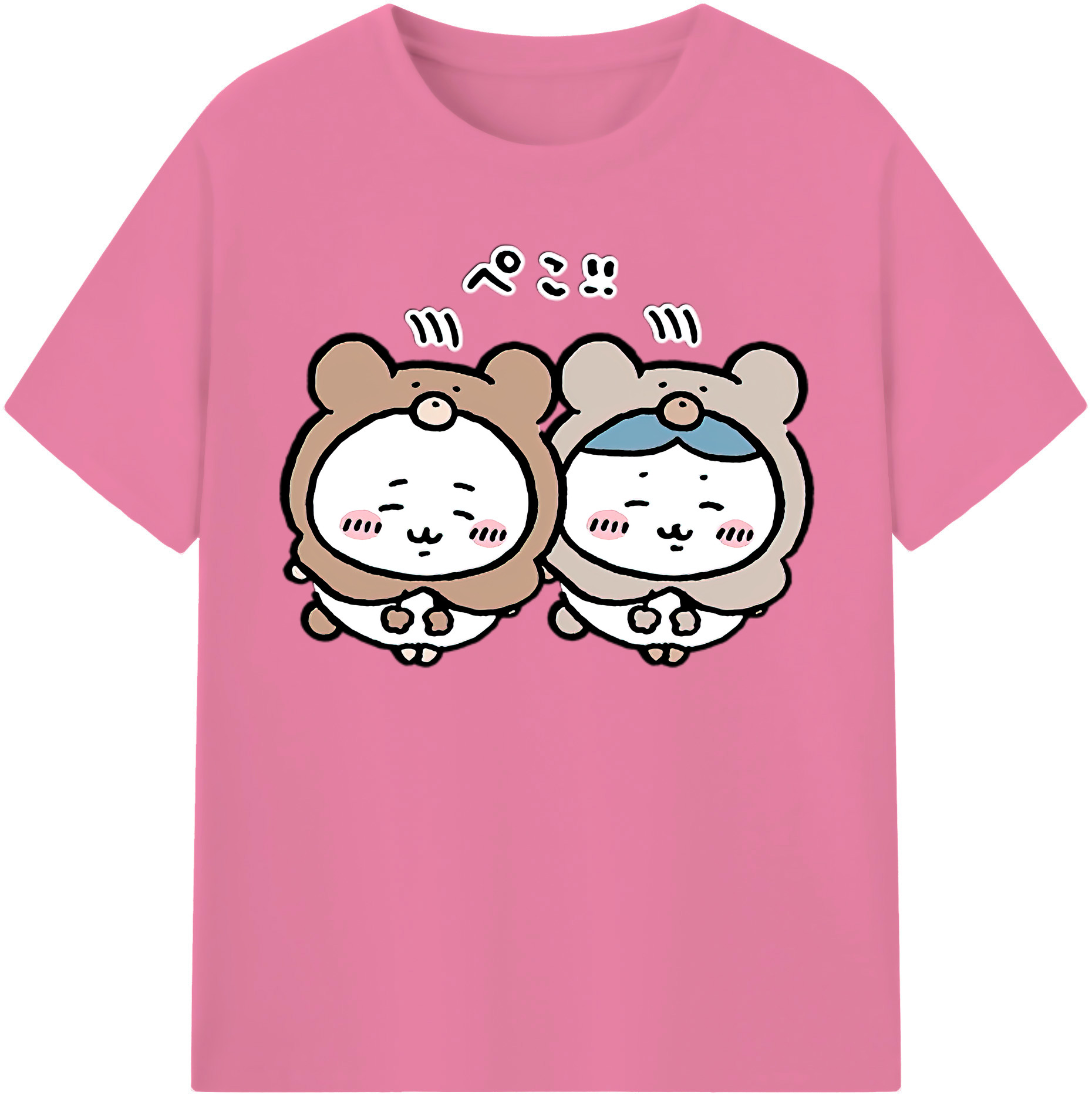 （画像用） ちいかわ ハチワレ Chii-kawa hachiware 綿100％半袖Tシャツ（フロントプリント）